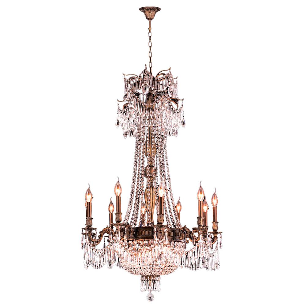 Winchester Collection 15 Light Antique Bronze Finish and Clear Crystal Chandelier 30