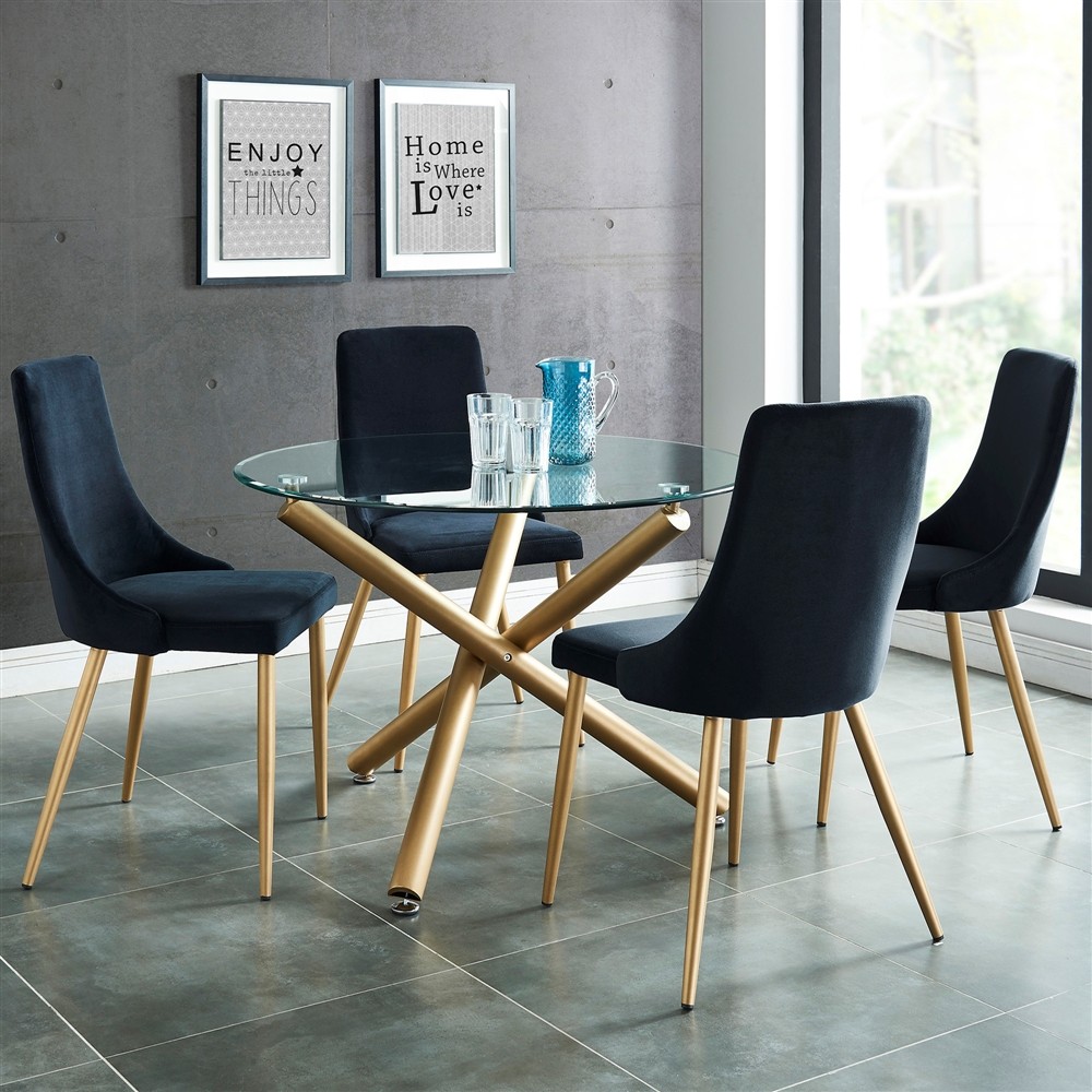 Carmilla Dining 5Pc Set Chair Black