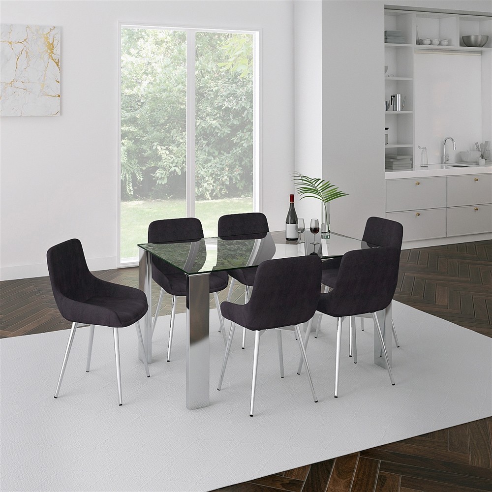 Frankfurt/Cassidy Bk 7Pc Dining Set