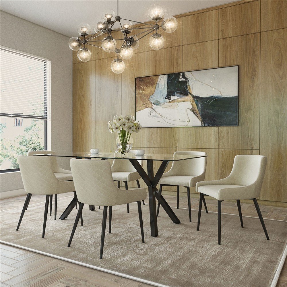 Stark Bk/Bianca Bg Bk 7Pc Dining Set