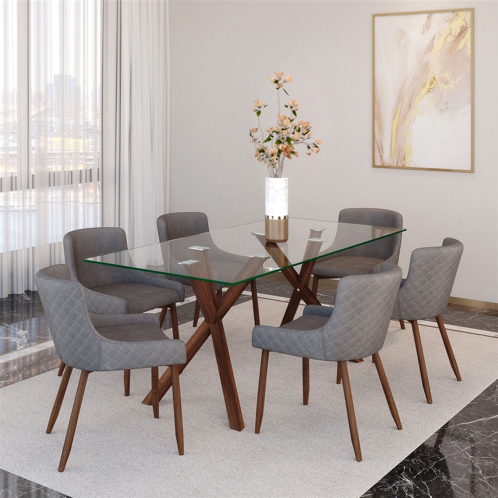 Stark Wal/Bianca Gy Wal 7Pc Dining Set