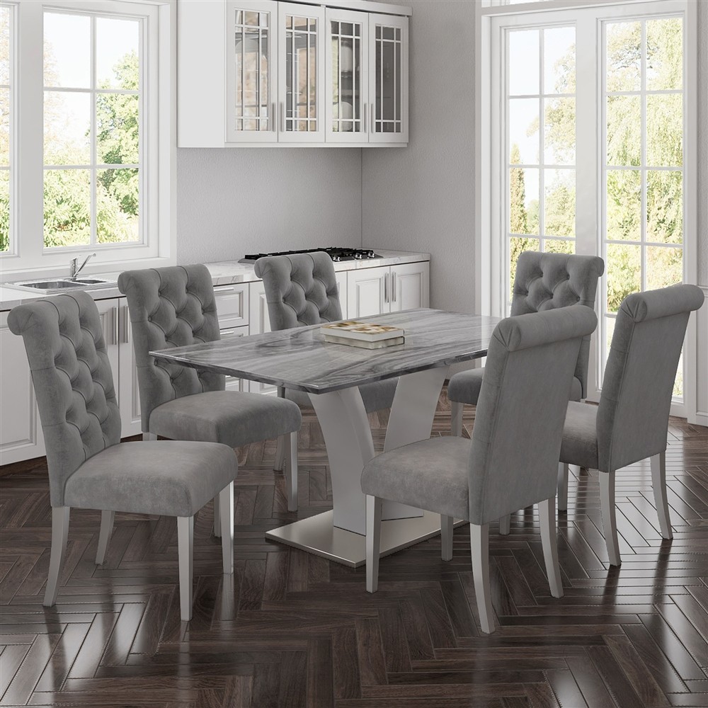 Napoli Gy/Chloe Gy 7Pc Dining Set