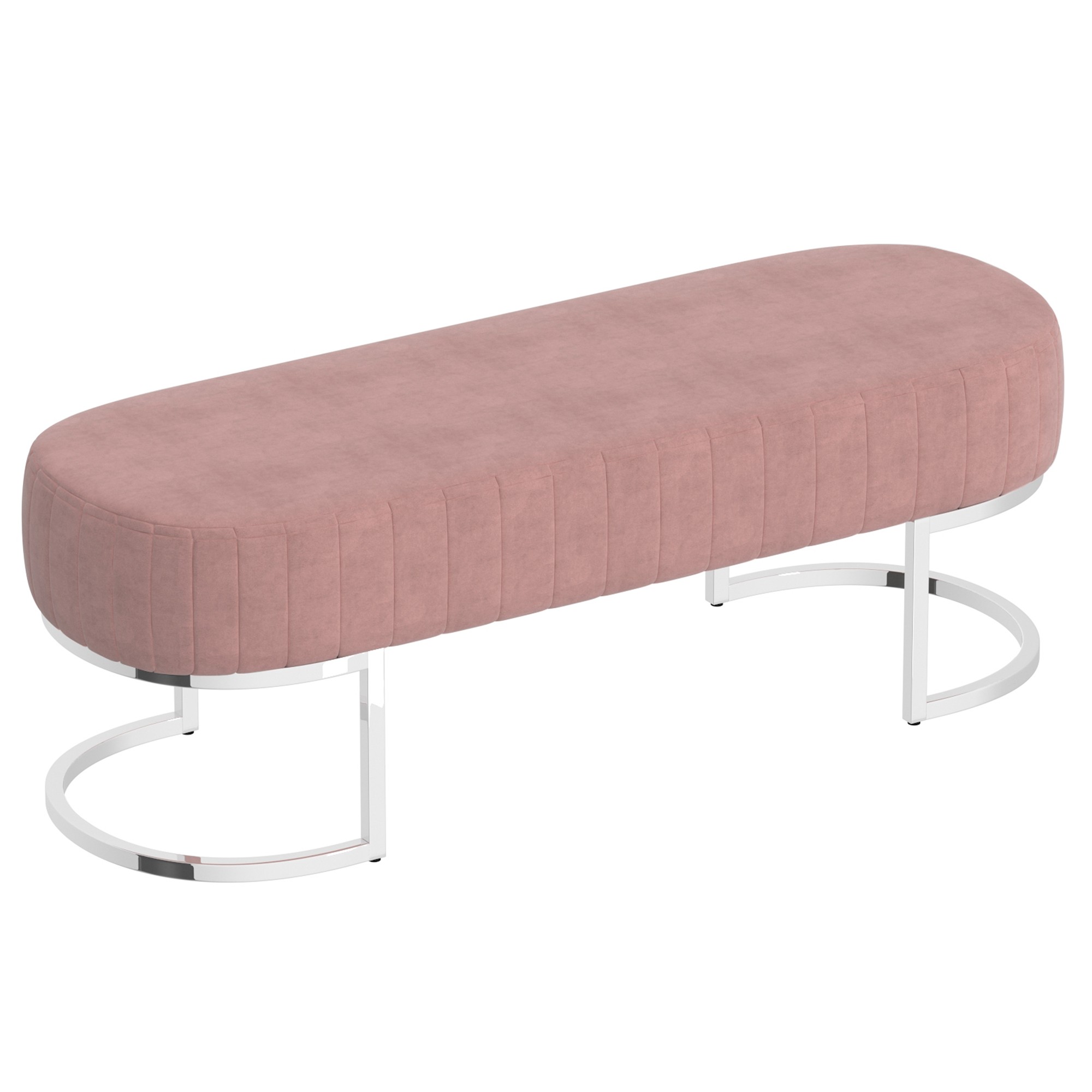 Zamora Bench Dusty Rose/Silver Leg