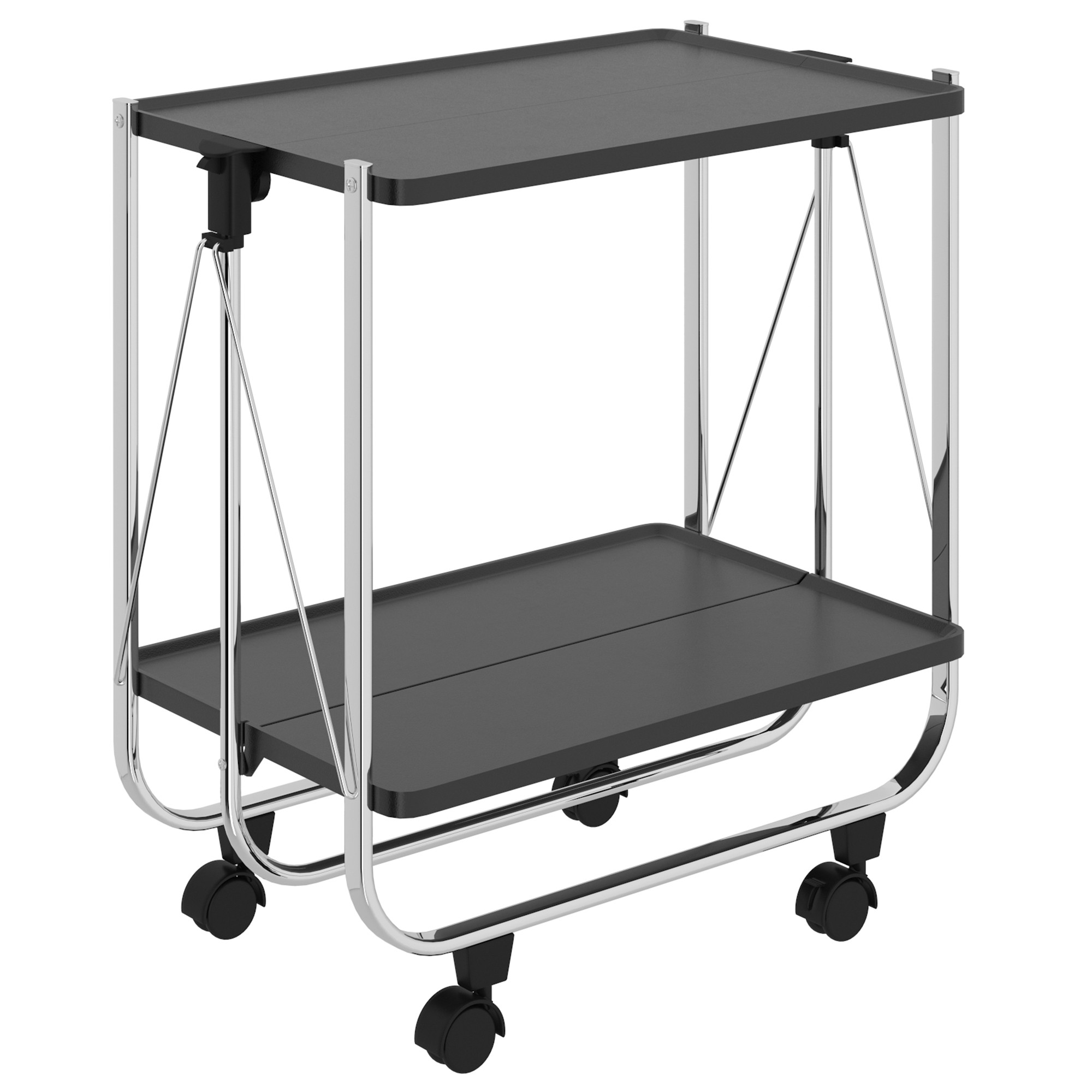 Sumi-2-Tier Folding Bar Cart-Black