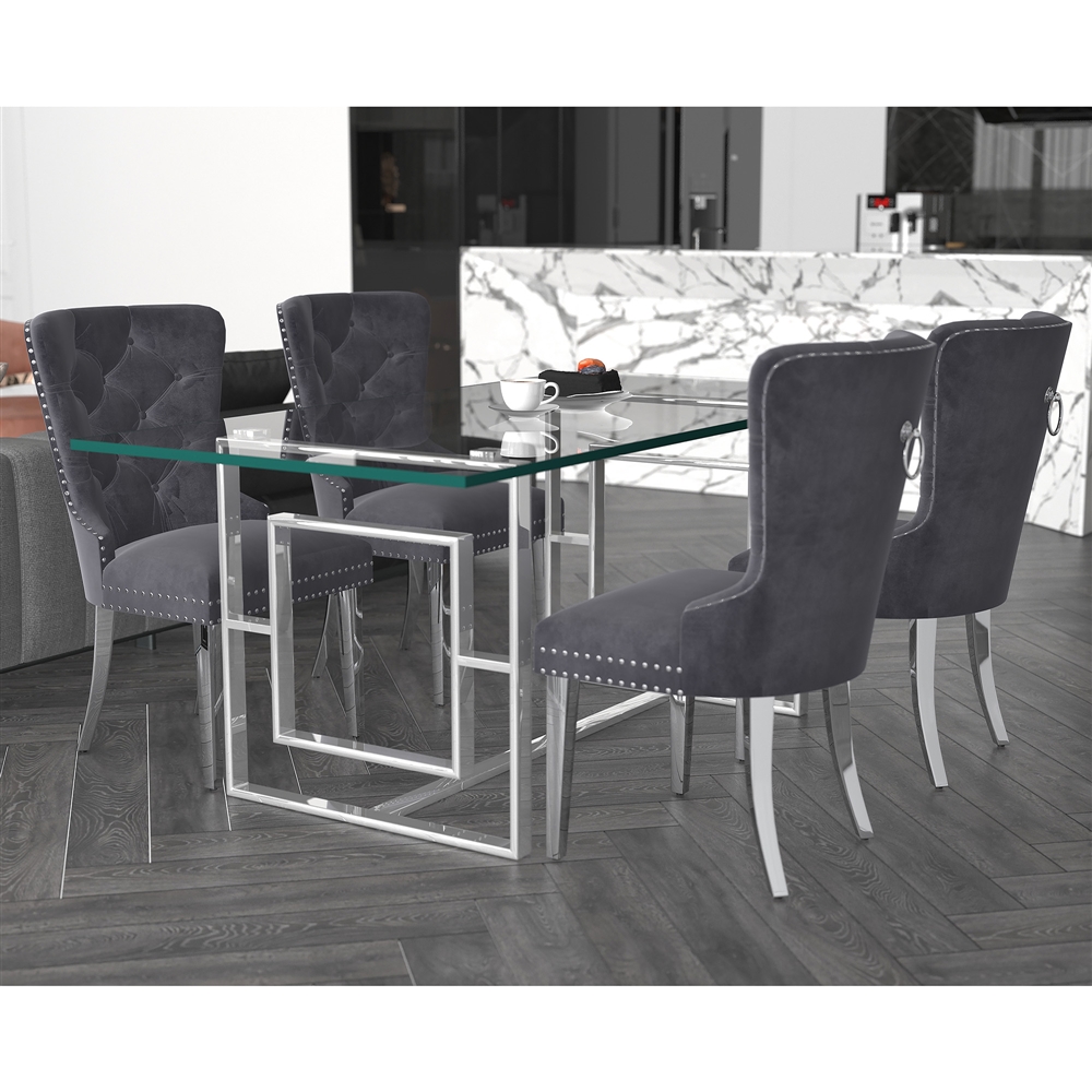 Eros Hollis Gry 5Pcs Dining Set