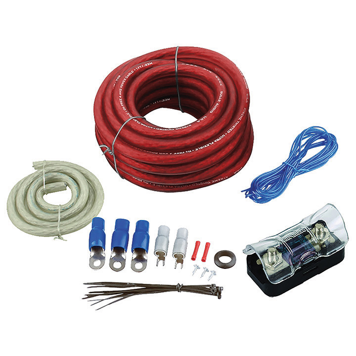 Amplifier Wiring Kit 4Ga;Bullzaudio; Red/Gold Edition; Box