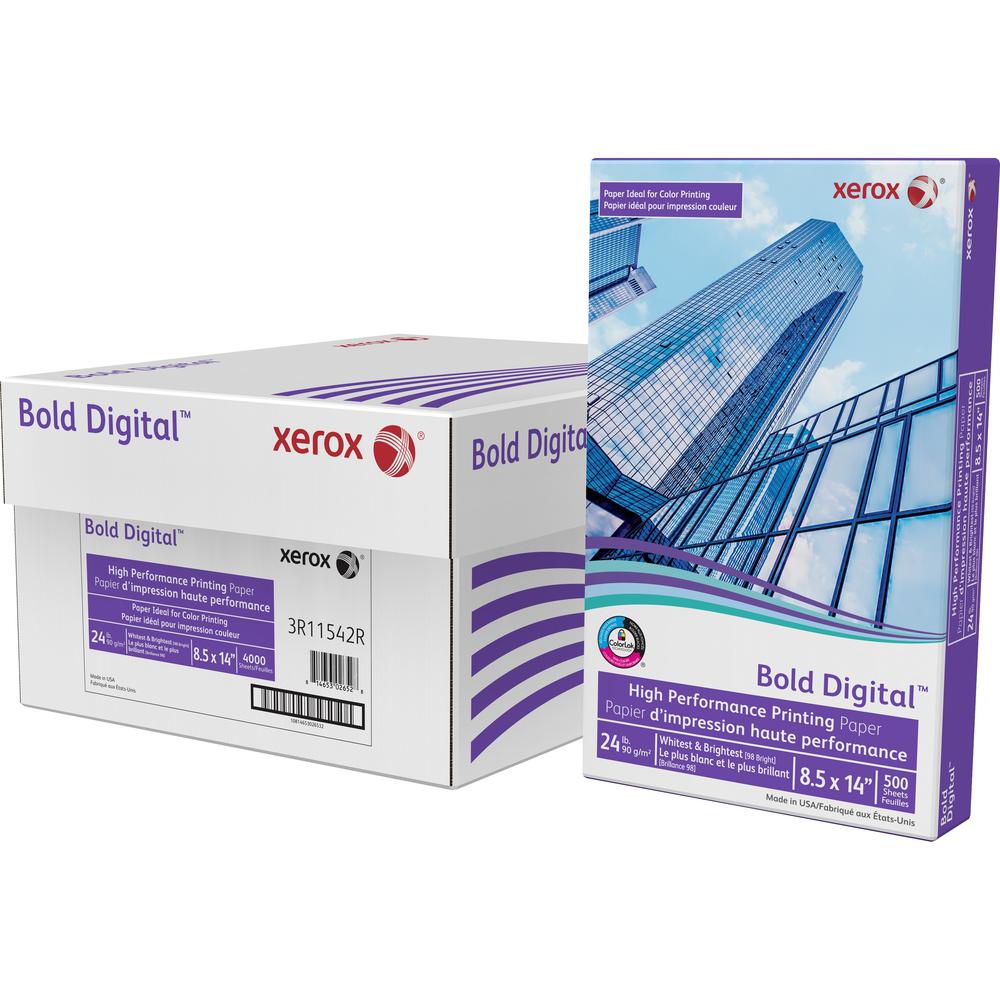 Xerox Bold Digital High Performance Paper - White - 98 Brightness8 1/2" x 14" - 24 lb Basis Weight - 500 / Ream