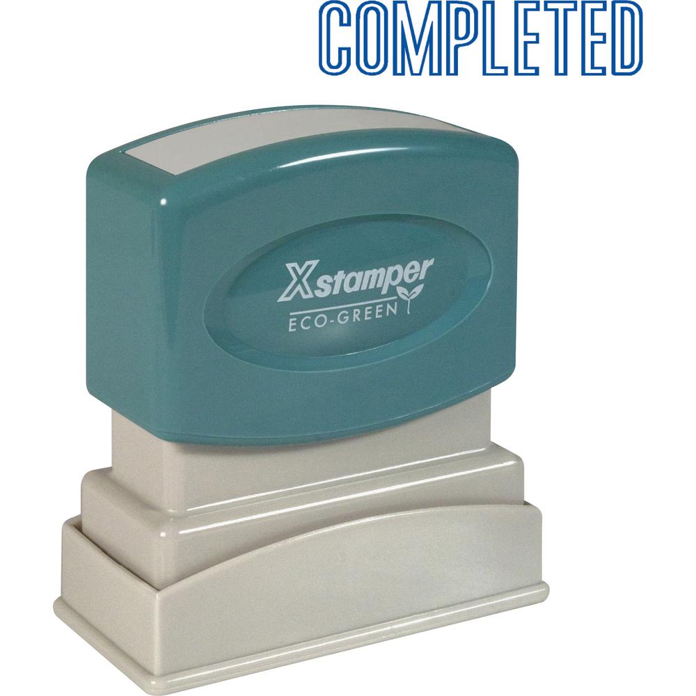 Xstamper COMPLETED Title Stamp - Message Stamp - "COMPLETED" - 0.50" Impression Width x 1.63" Impression Length - 100000 Impress