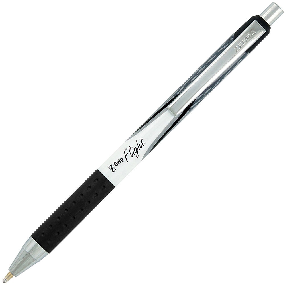 Zebra Z-Grip Flight Retractable Ballpoint Pens - 1.2 mm Pen Point Size - Retractable - Black - 24 / Pack