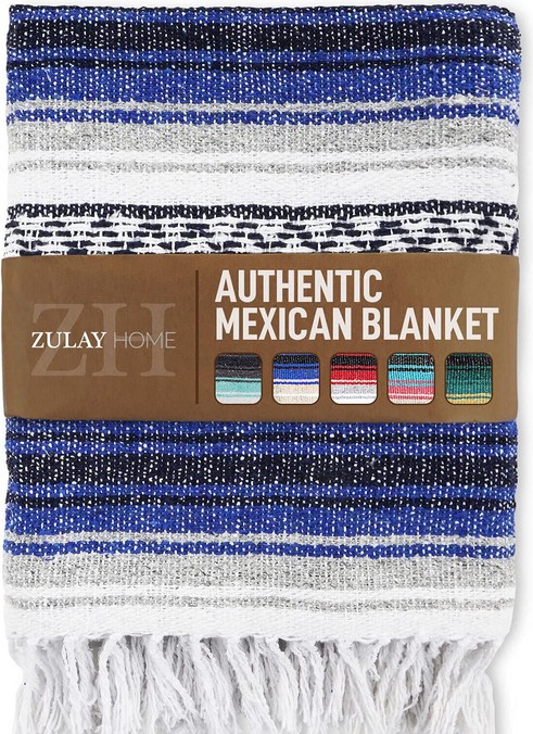 Zulay Home Hand Woven Mexican Blanket DBLG