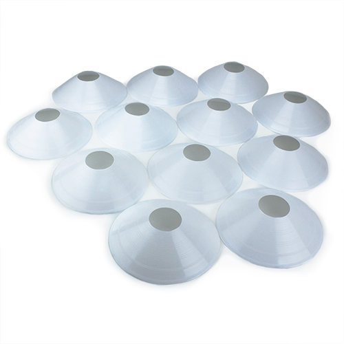 Set of 12, Two-Inch Tall White Field Cones