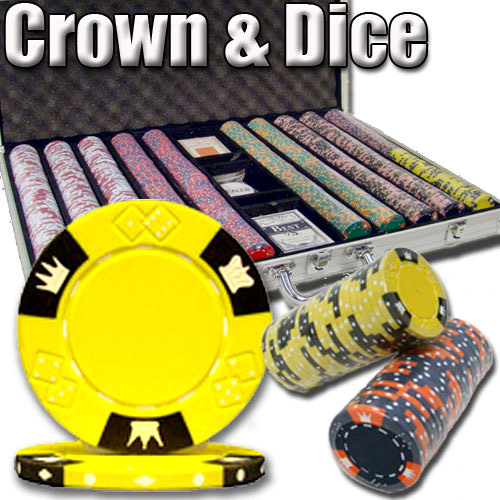 1000 Count - Custom Breakout - Poker Chip Set - Crown & Dice - Aluminum