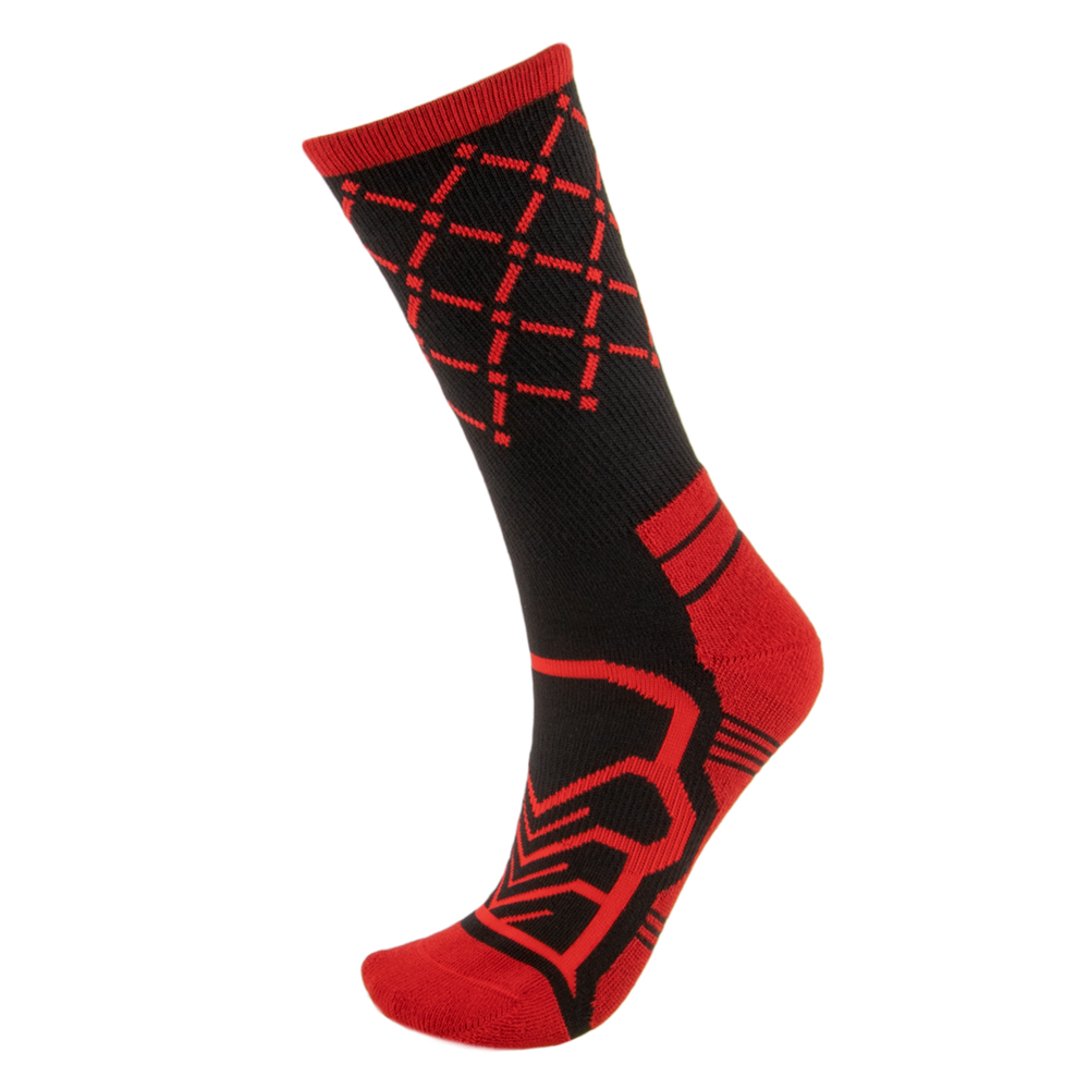 Medium Basketball Compression Socks, Black/Red