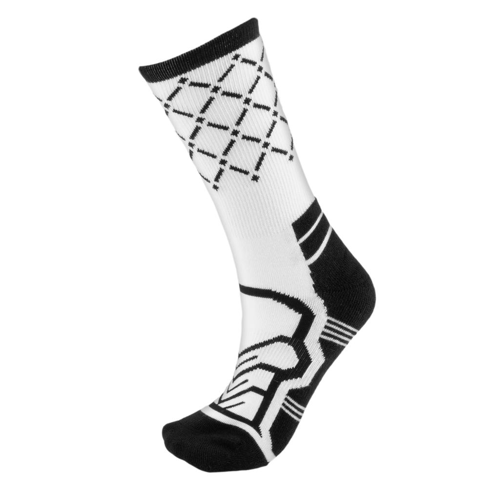 Medium Basketball Compression Socks, White/Black