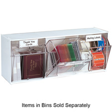 Deflecto Tilt Bin Interlocking Multi-Bin Storage Organizer - 6 Compartment(s) - 4.5" Height x 23.6" Width x 3.6" Depth - Desktop