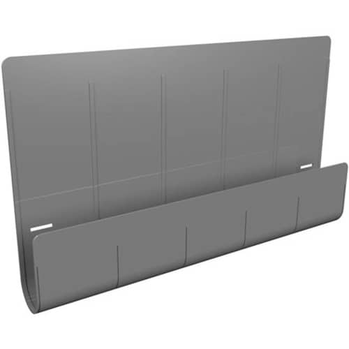 Deflecto Standing Desk Privacy Panel Organizer - 16.4" Height x 24" Width x 2.7" Depth - Gray - Acrylonitrile Butadiene Styrene 