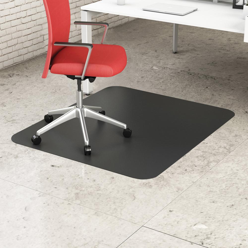 Deflecto Black EconoMat for Hard Floors - Hard Floor - 53" Length x 45" Width - Rectangle - Vinyl - Black