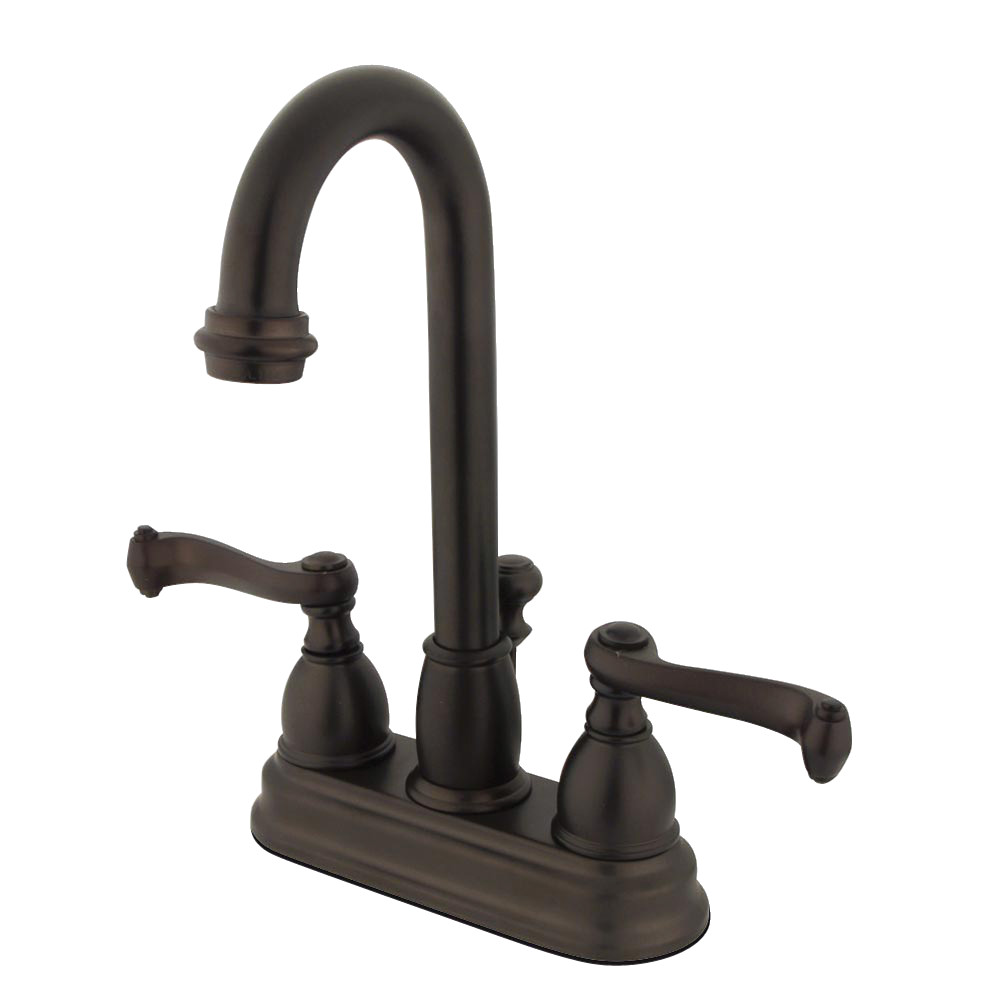 Kingston Brass KB3615FL 4 in. Centerset Bathroom Faucet, Oil Rubbed Bronze