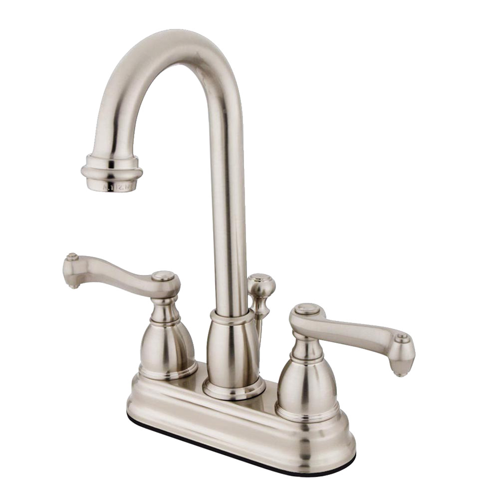 Kingston Brass KB3618FL 4 in. Centerset Bathroom Faucet, Brushed Nickel