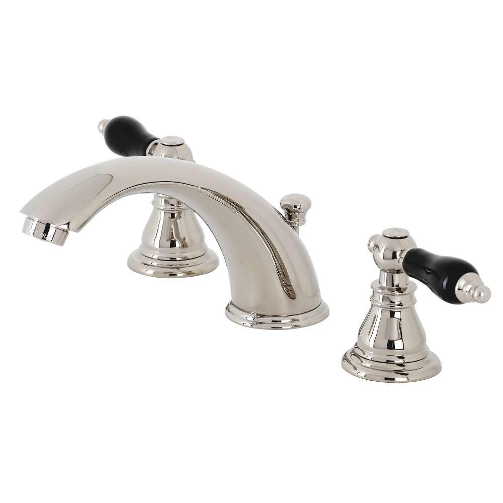 Kingston Brass KB966AKLPN Duchess Widespread Bathroom Faucet with Plastic Pop-Up, Polished Nickel