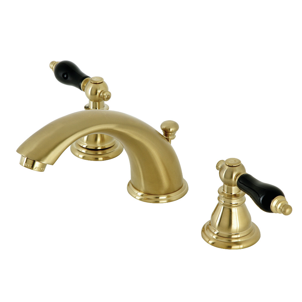 Kingston Brass KB967AKLSB Duchess Widespread Bathroom Faucet with Plastic Pop-Up, Brushed Brass