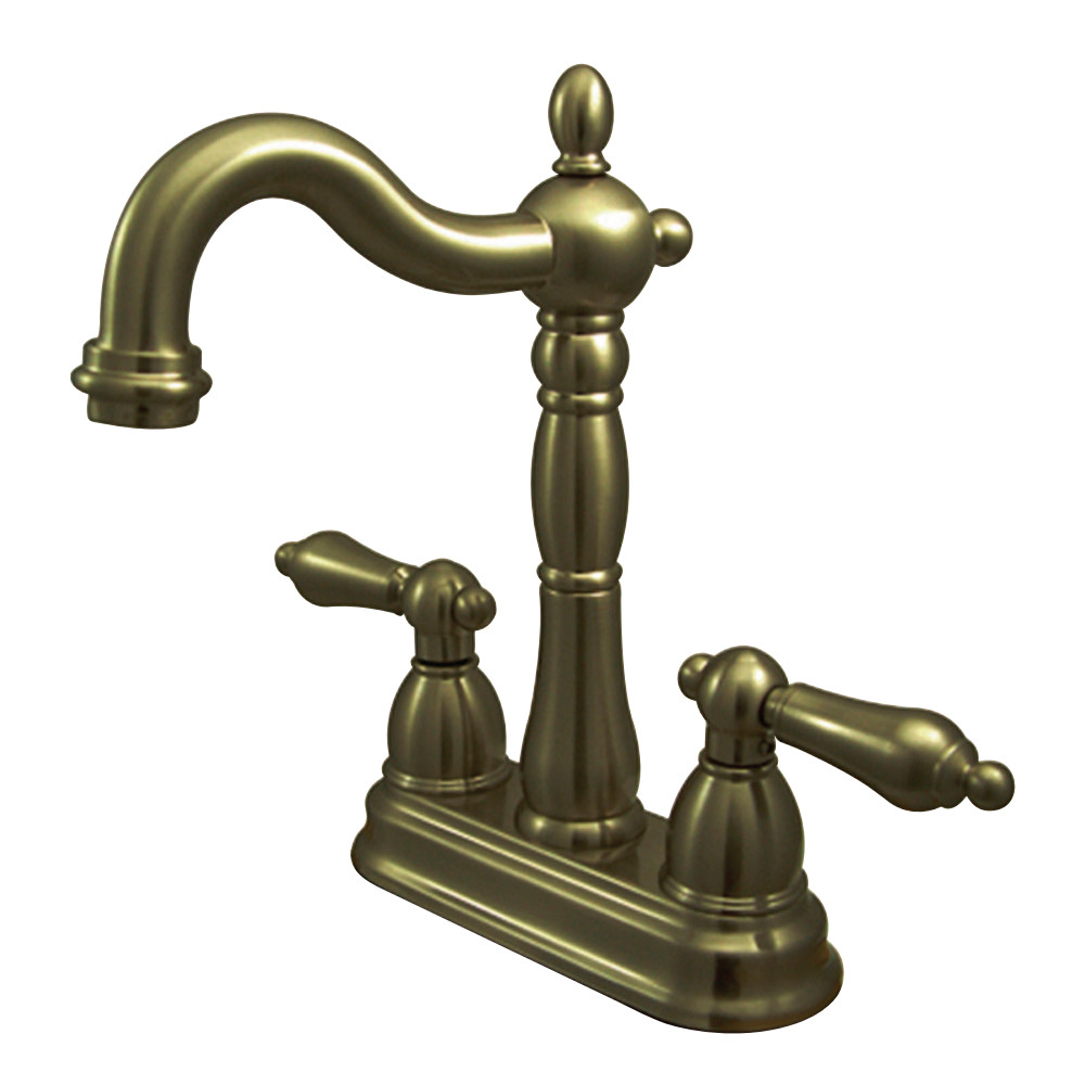 Kingston Brass KB1493AL Heritage Two-Handle Bar Faucet, Antique Brass