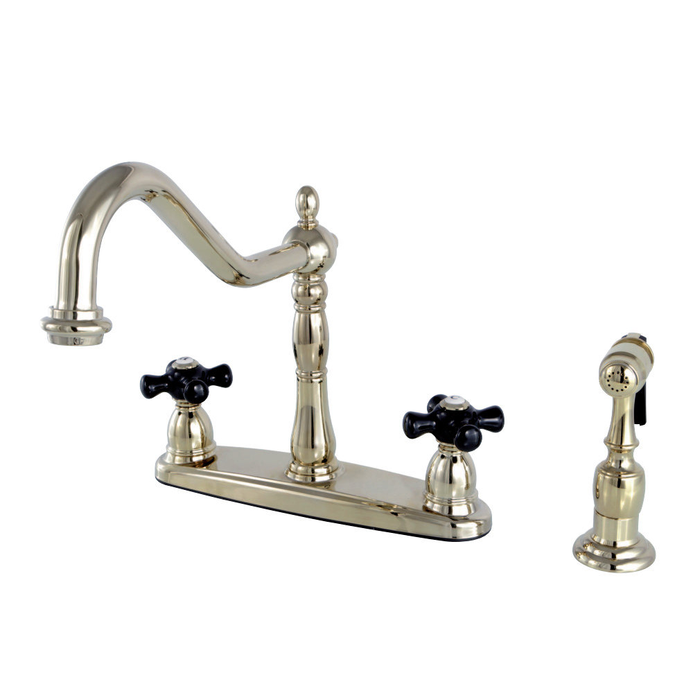 Kingston Brass KB1752PKXBS Duchess Centerset Kitchen Faucet, Polished Brass