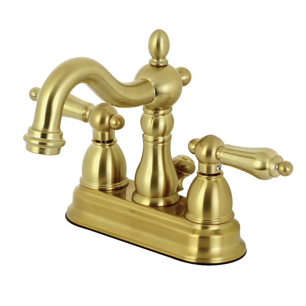 Kingston Brass KB1607AL Heritage 4 in. Centerset Bathroom Faucet, Brushed Brass