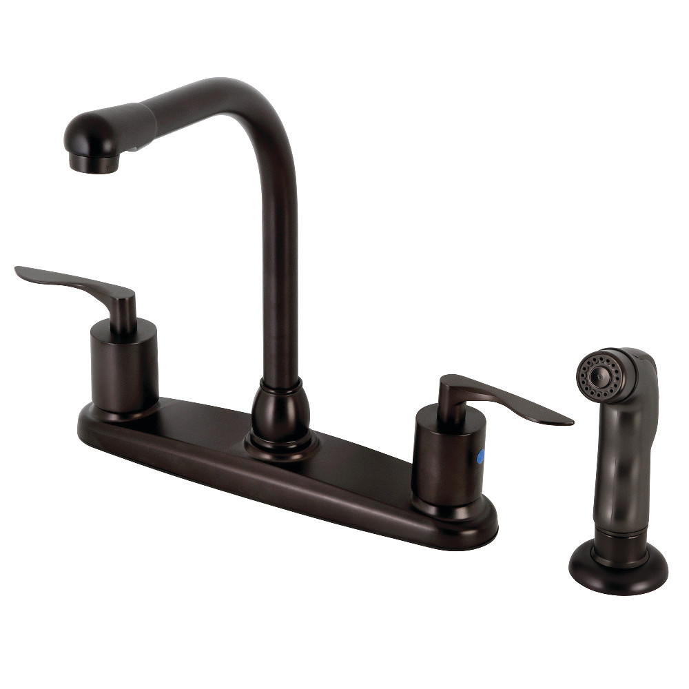 Kingston Brass FB755SVLSP Serena Centerset Kitchen Faucet with Plastic Sprayer, Oil Rubbed Bronze