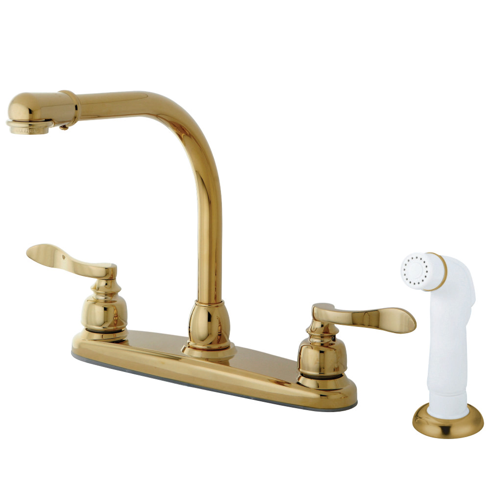 Kingston Brass KB8752NFL NuWave French Centerset Kitchen Faucet, Polished Brass