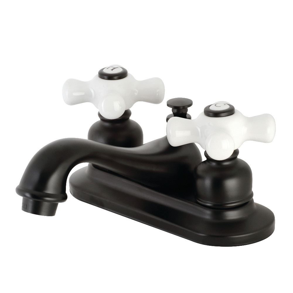 Kingston Brass KB600PX Restoration 4 in. Centerset Bathroom Faucet, Matte Black