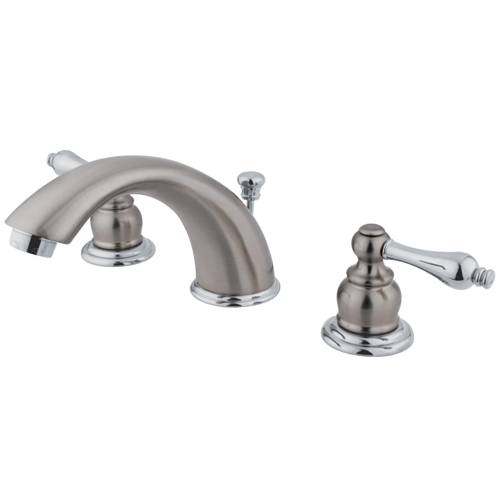 Kingston Brass KB977AL Victorian Widespread Bathroom Faucet, Brushed Nickel/Polished Chrome