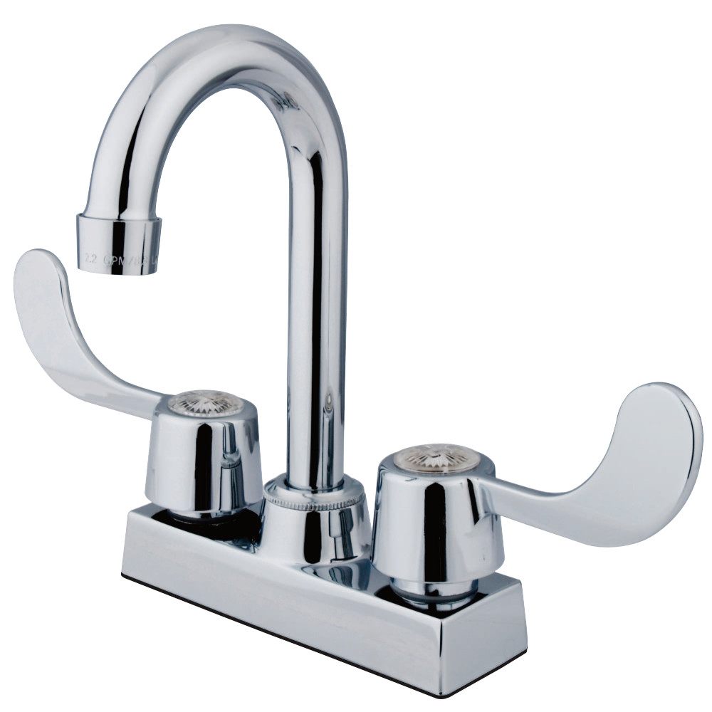 Kingston Brass KB451 Vista 4" Bar Faucet With Blade Handle, Polished Chrome