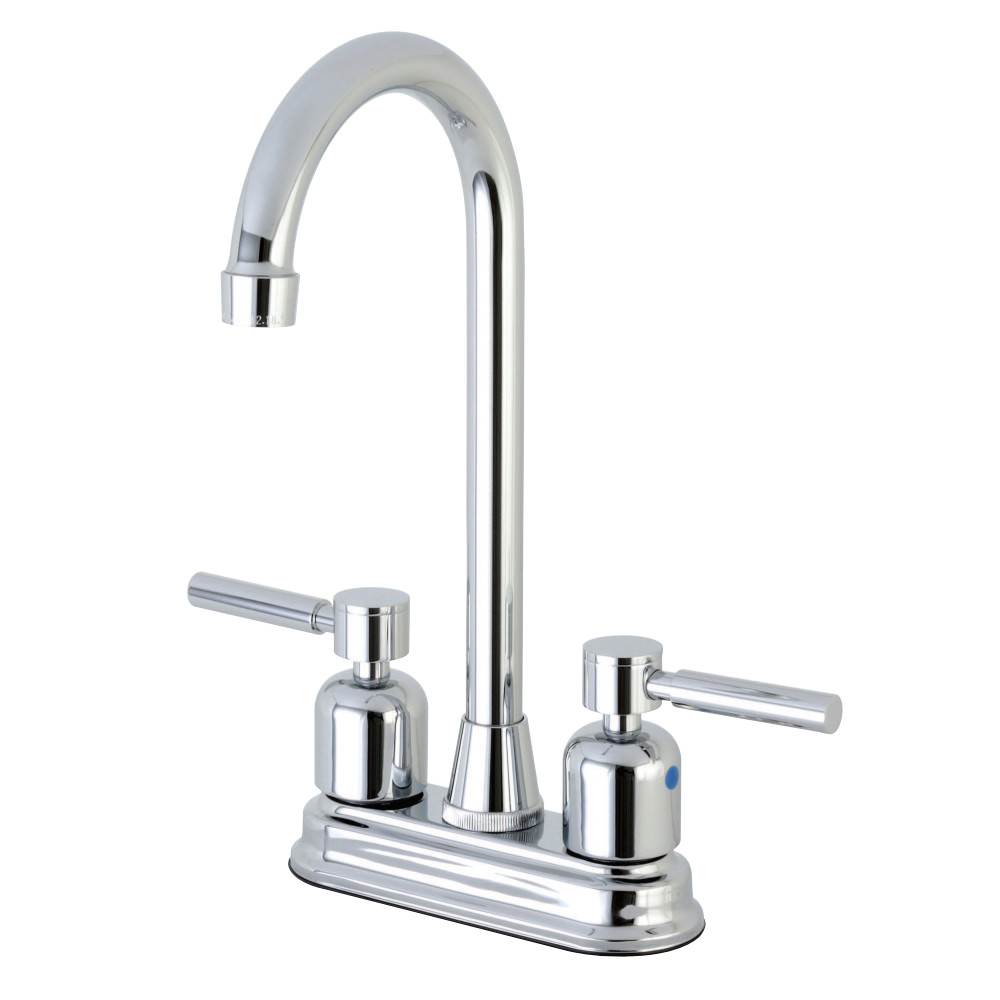 Kingston Brass Concord FB491DL 4" Centerset High-Arch Spout Bar Faucet, Polished Chrome