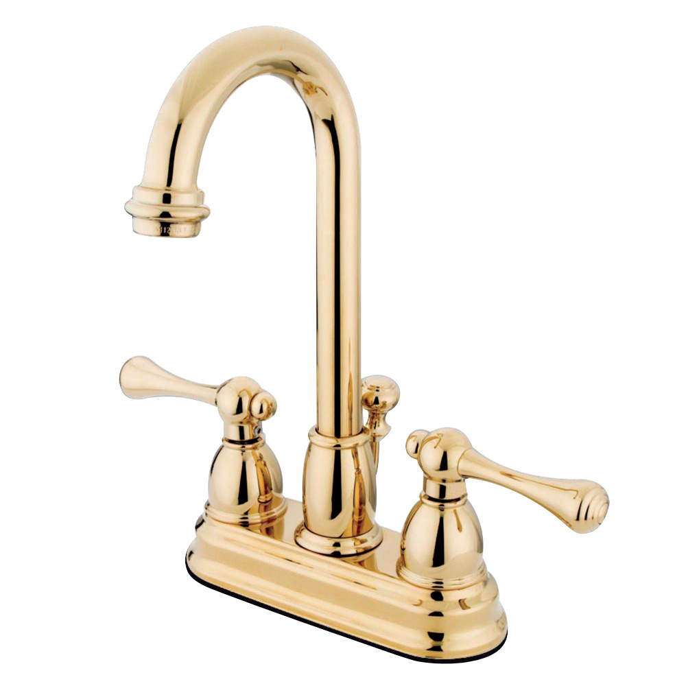Kingston Brass KB3612BL 4 in. Centerset Bathroom Faucet, Polished Brass