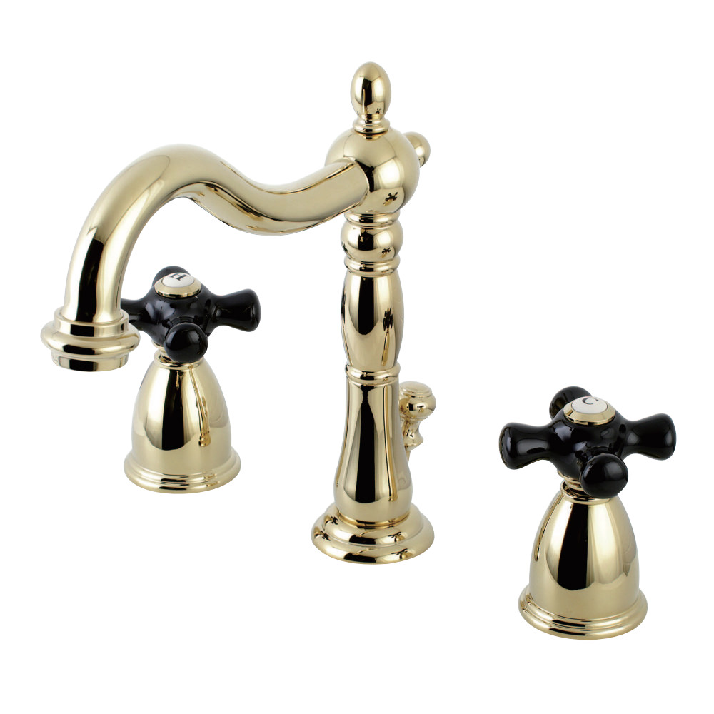 Kingston Brass KB1972PKX Duchess Widespread Bathroom Faucet with Brass Pop-Up, Polished Brass