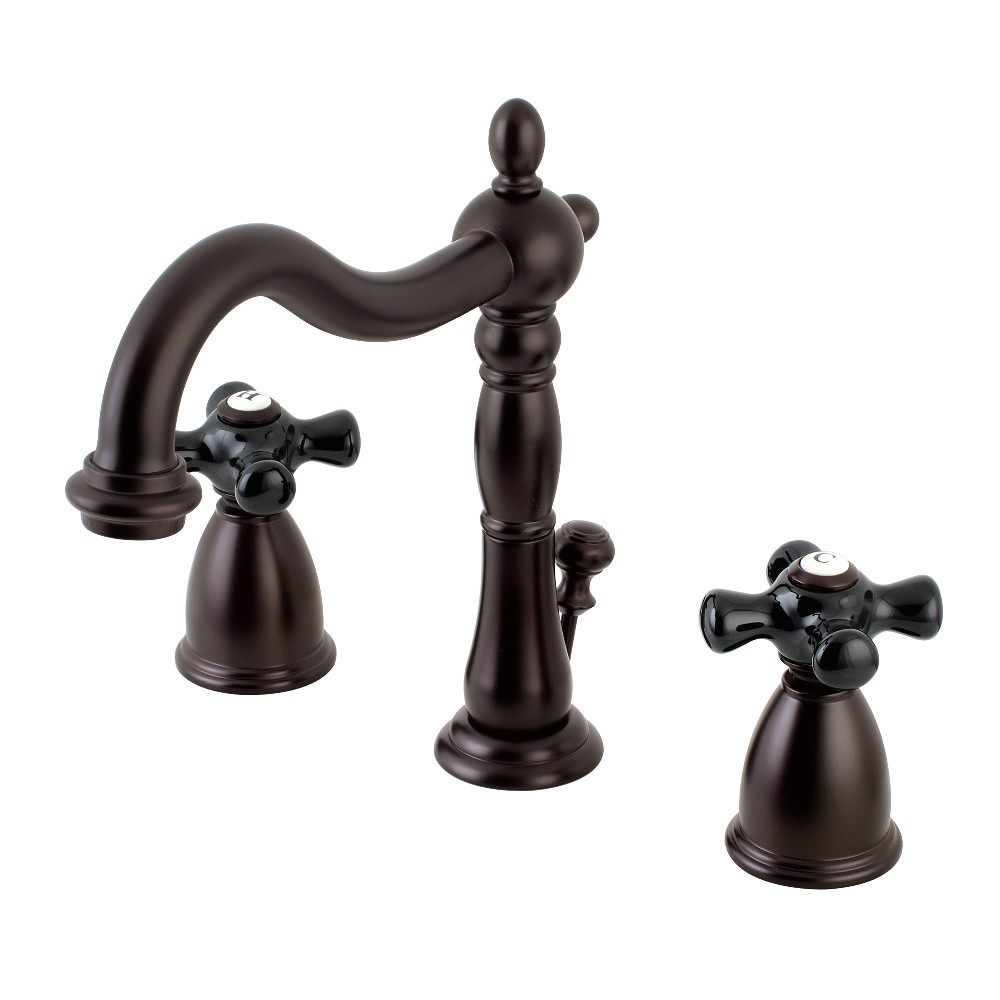 Kingston Brass KB1975PKX Duchess Widespread Bathroom Faucet with Plastic Pop-Up, Oil Rubbed Bronze