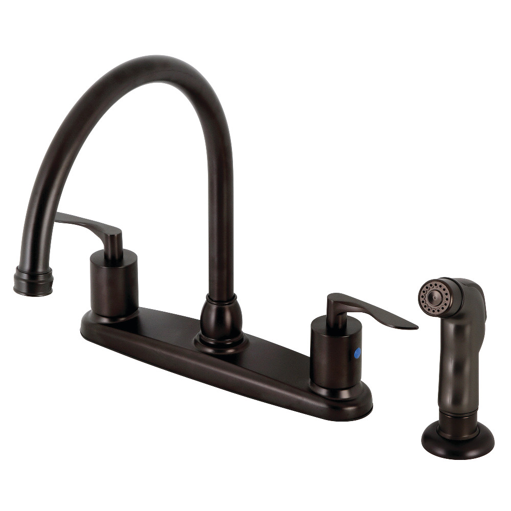 Kingston Brass FB795SVLSP Serena Centerset Kitchen Faucet with Plastic Sprayer, Oil Rubbed Bronze