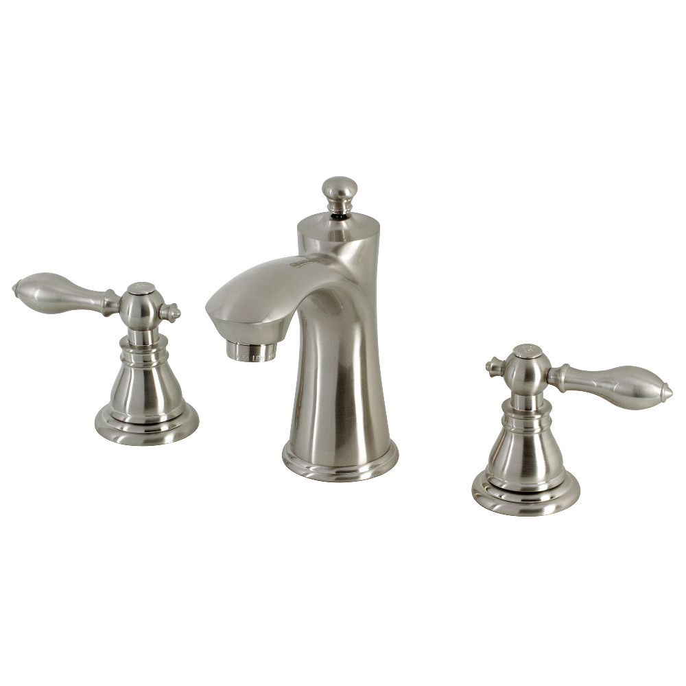 Kingston Brass KB7968ACL American Classic Widespread Bathroom Faucet with Retail Pop-Up, Brushed Nickel
