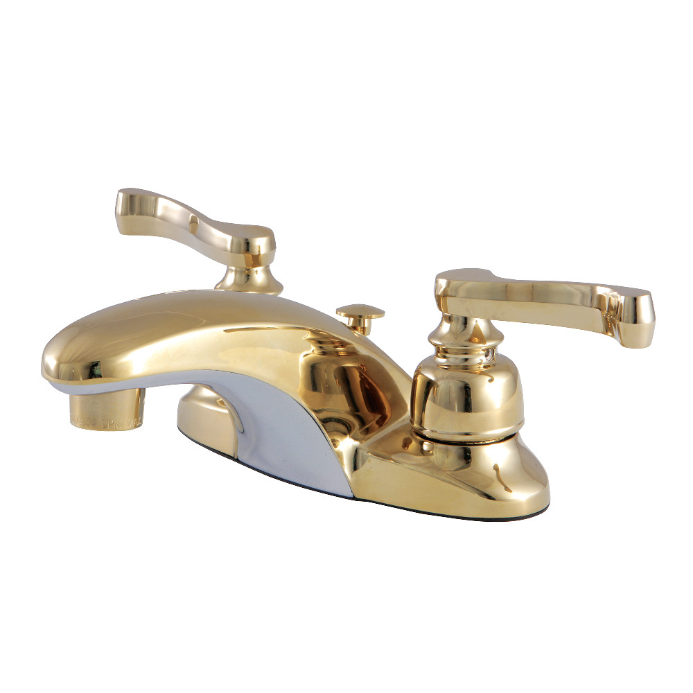 Kingston Brass KB622FL 4 in. Centerset Bathroom Faucet, Polished Brass