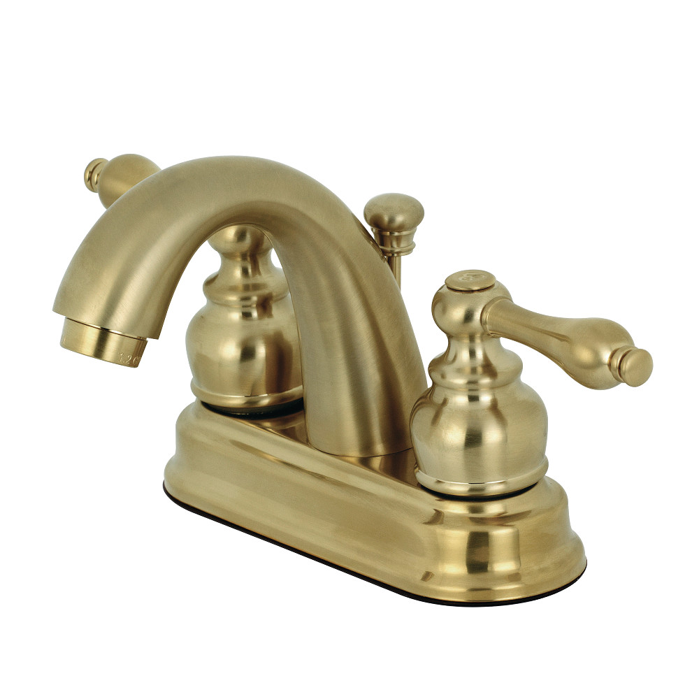 Kingston Brass KB5617AL Restoration 4 in. Centerset Bathroom Faucet, Brushed Brass