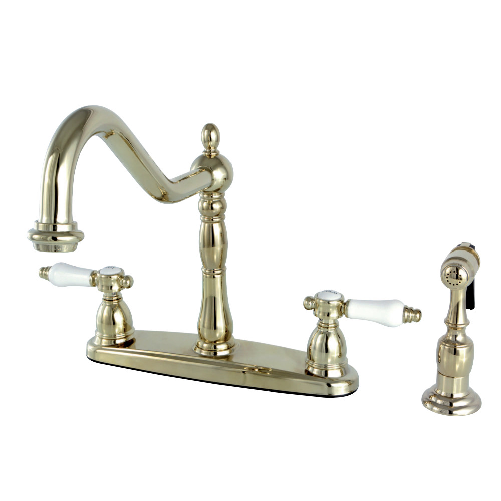 Kingston Brass KB1752BPLBS Bel-Air Centerset Kitchen Faucet, Polished Brass