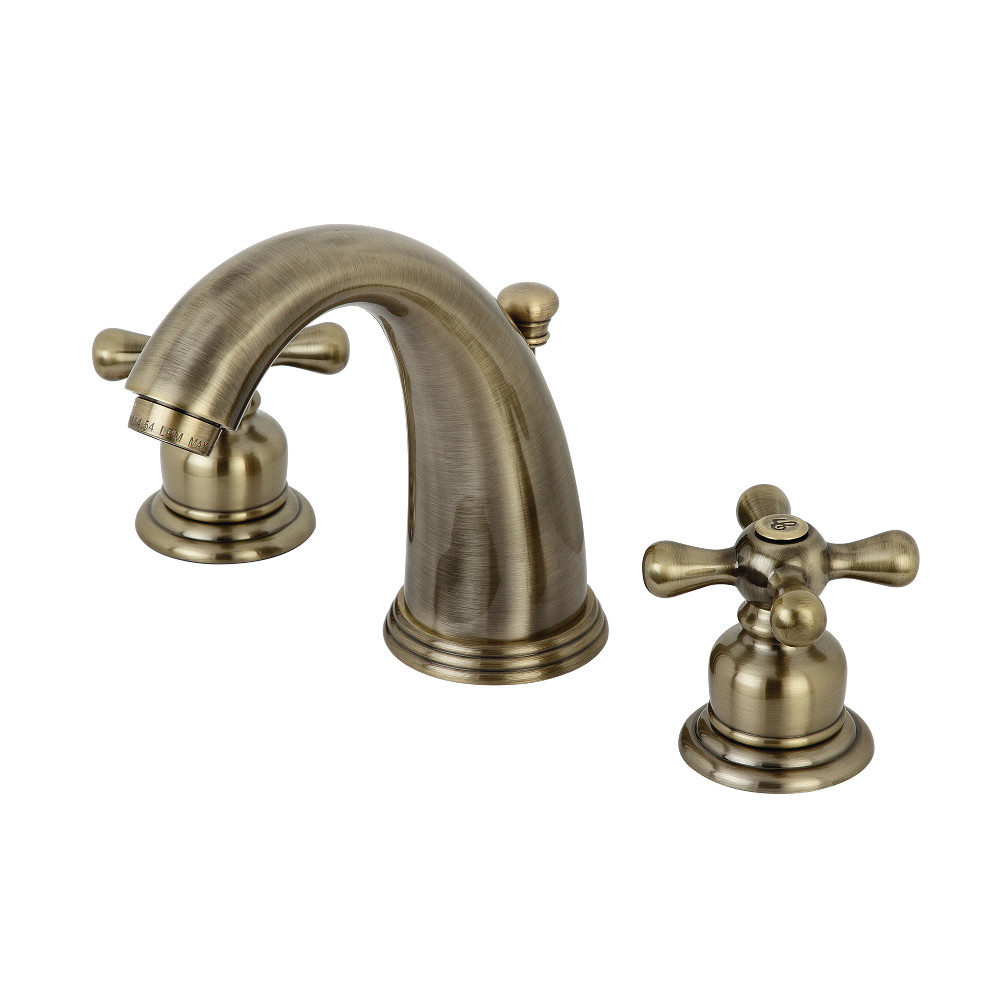 Kingston Brass KB983AXAB Victorian 2-Handle 8 in. Widespread Bathroom Faucet, Antique Brass