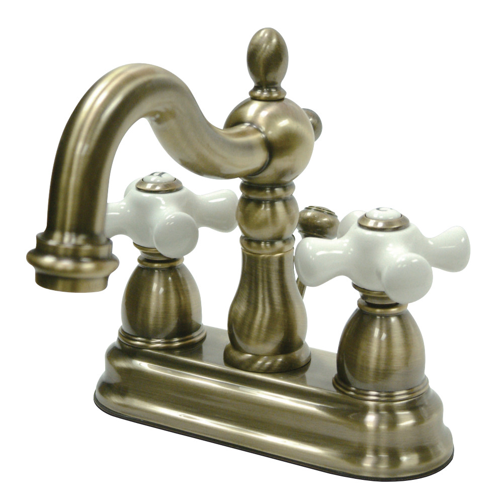 Kingston Brass KB1603PX Heritage 4 in. Centerset Bathroom Faucet, Antique Brass