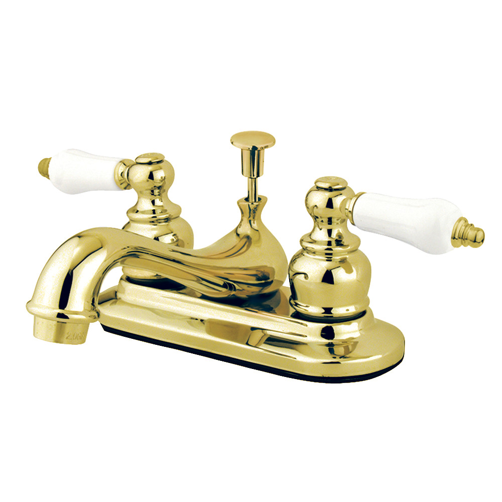 Kingston Brass KB602PL Restoration 4 in. Centerset Bathroom Faucet, Polished Brass