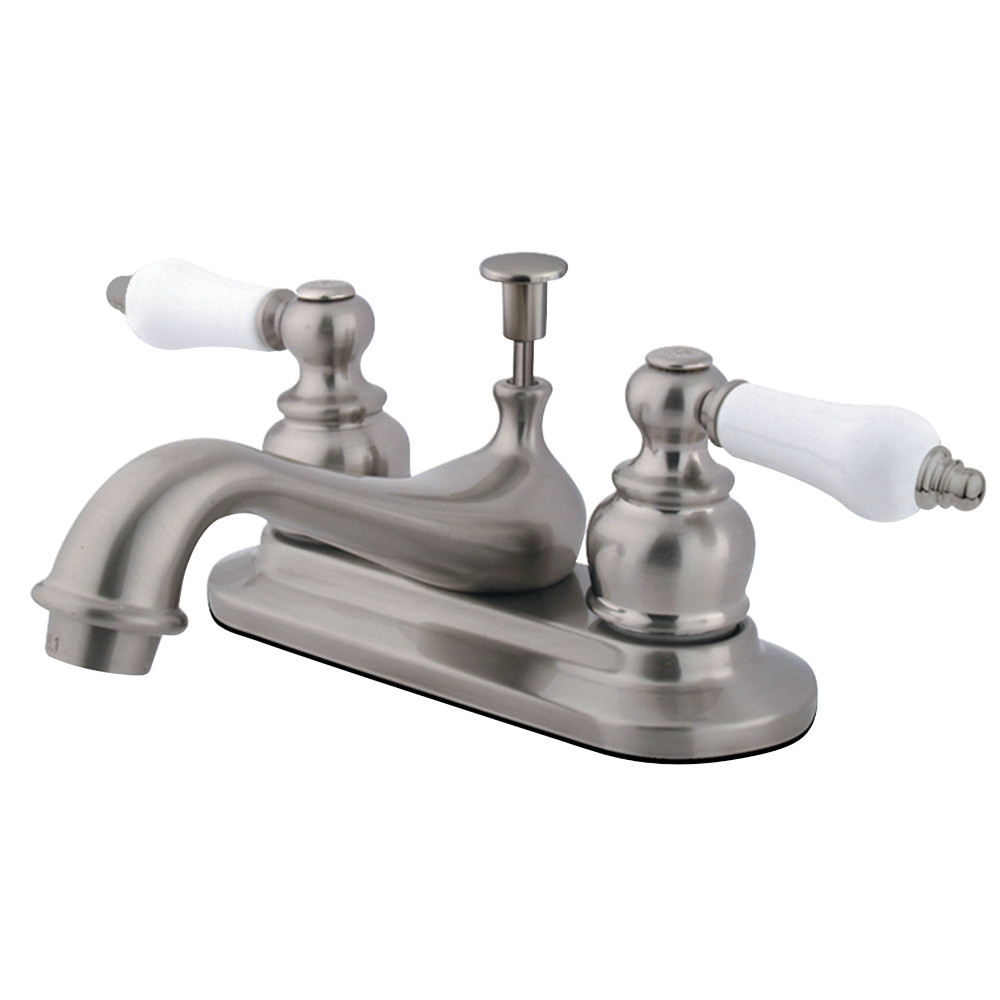 Kingston Brass KB608PL Restoration 4 in. Centerset Bathroom Faucet, Brushed Nickel