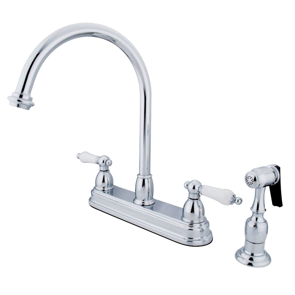 Kingston Brass KB3751PLBS Restoration Centerset Kitchen Faucet, Polished Chrome