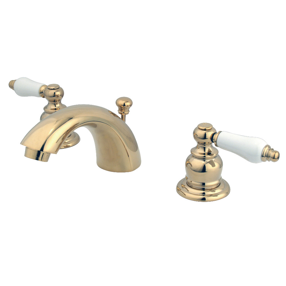 Kingston Brass KB952PL Victorian Mini-Widespread Bathroom Faucet, Polished Brass