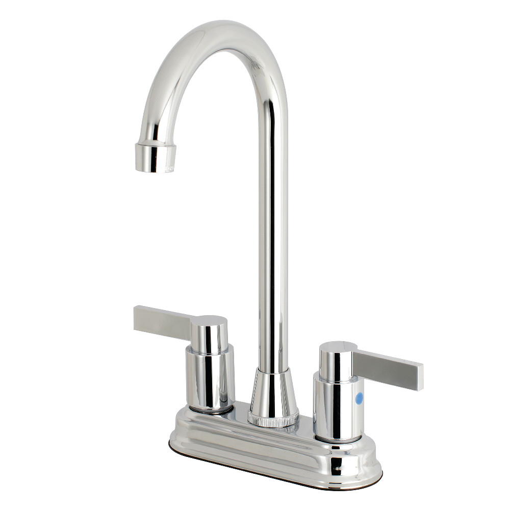 Kingston Brass FB491NDL 4-Inch Centerset High-Arch Bar Faucet, Polished Chrome