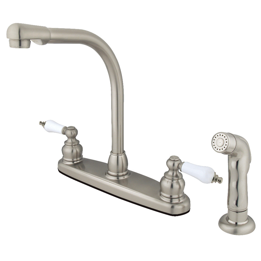 Kingston Brass KB718SP Victorian Centerset Kitchen Faucet, Brushed Nickel